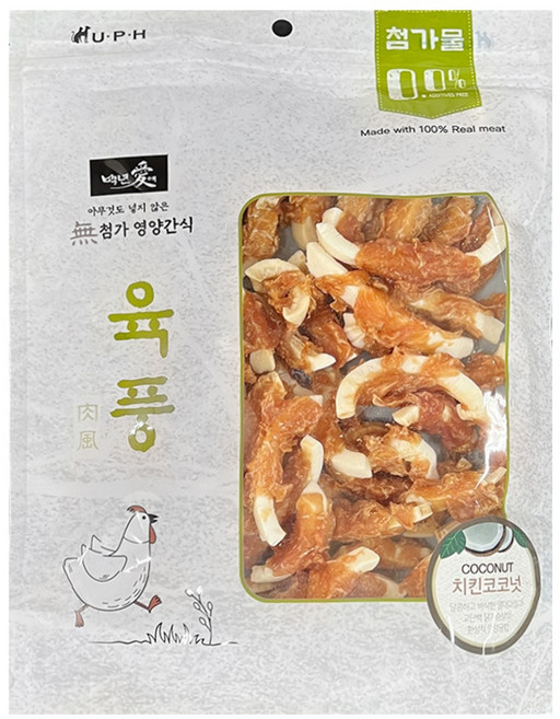 백년애 육풍 무첨가 강아지 간식 치킨 말이 코코넛 540g, 1개