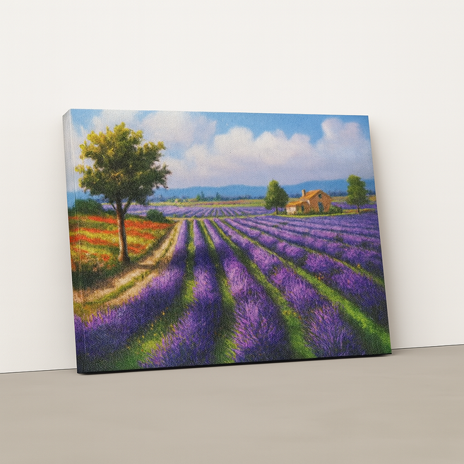 엔조이리빙 DIY 보석십자수 40x50cm 캔버스형 세트, 1개, 라벤더 풍경