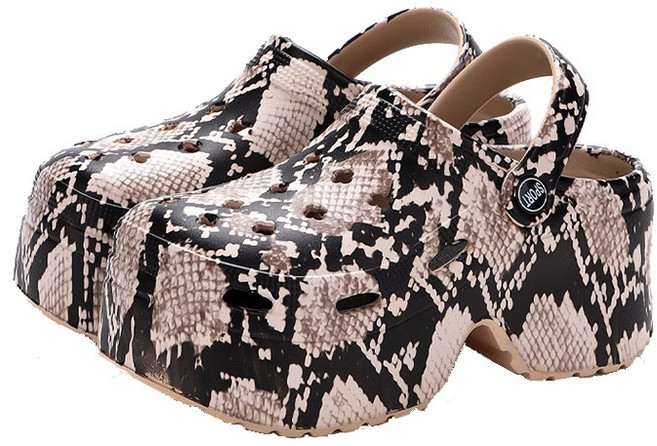 몬드스팟 9cm 여성 뱀피 여름 파츠 EVA 통굽 웨지 키높이 슬리퍼 샌들 YY5598