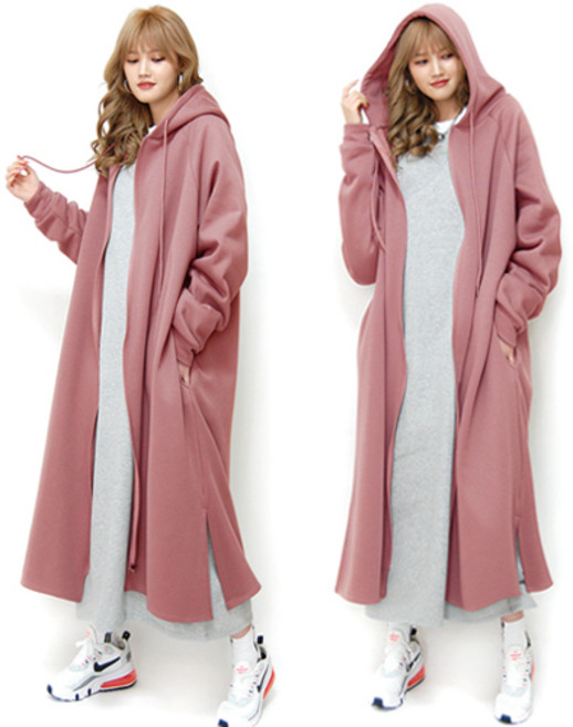 통통마녀 ] 기모 롱 집업 55~120 까지 착용 4컬러 ( 오버사이즈 )