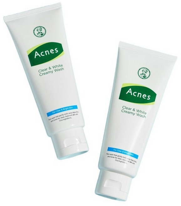 아크네스 클리어 앤 화이트 크리미 워시 클렌징 폼, 100g, 2개