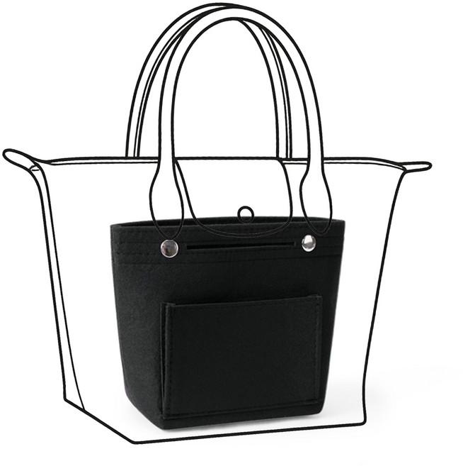 B급 버클 이너백 가방정리 전면포켓 롱샴 백인백