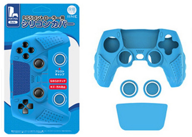 PS5 듀얼센스 실리콘 커버 프리미엄 케이스 이이네 3세대 블루, 1개