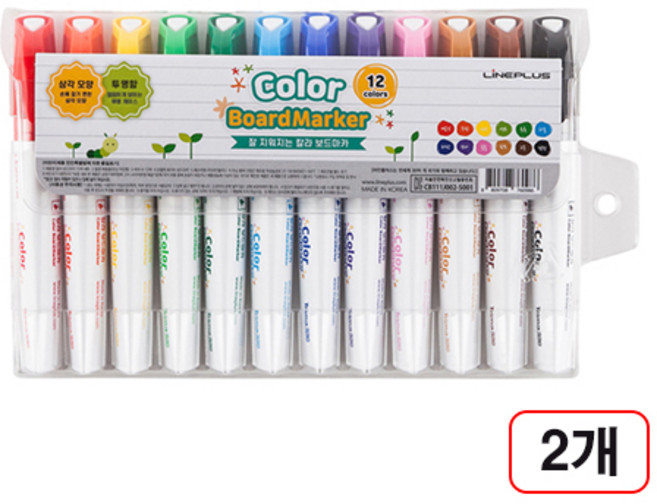 라인플러스)트리마 보드마카 12색세트 2개입