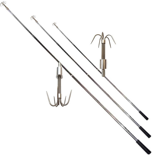 스텐봉 뜰채 문어 오징어 갈고리 해루봉, 5발갈고리(2m), 5발갈고리