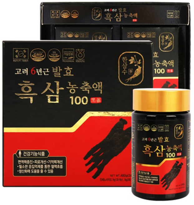 고려6년근 발효흑삼농축액 100% 240g 2병세트, 2개