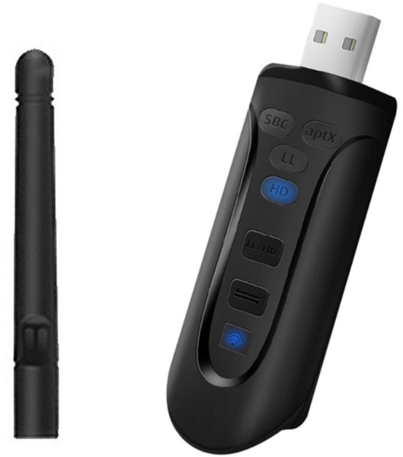 USB 블루투스 호환 동글 BT5.3 무선 오디오 컴퓨터 어댑터 aptX HD 적응형 스피커 음악 송신기, 1개