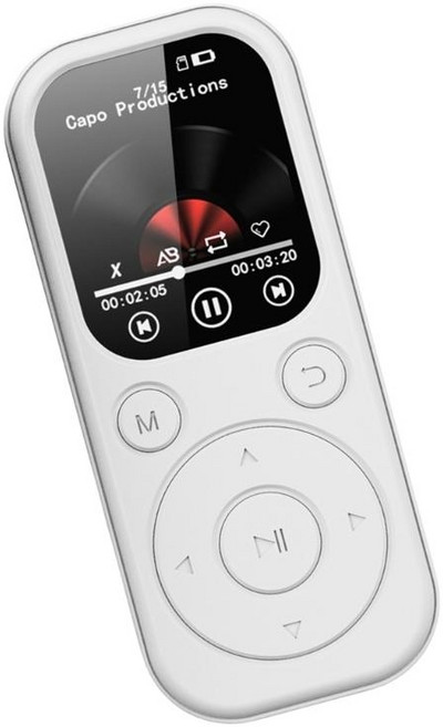 휴대용 MP3 뮤직 플레이어 블루투스 호환 5.4 고속 충전 타입 C 포트 FM 녹화, 하얀색