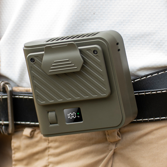 YGGDRAVA 허리케인 바디 저소음 허리선풍기, 녹색, KLXT-KLX013