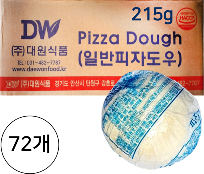 대원 일반피자도우 215g, 72알, 1박스