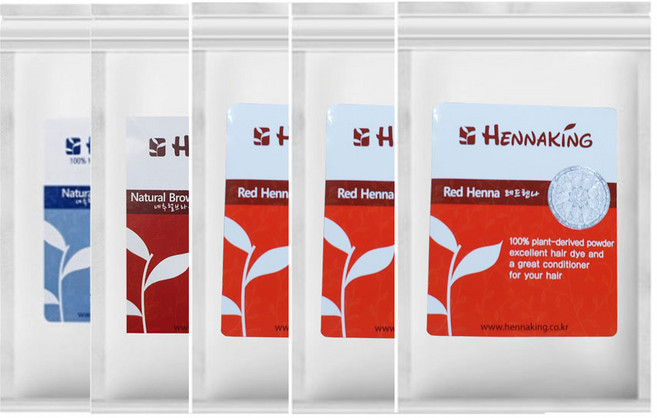 헤나킹 천연헤나염색약, 1개, 레드3 브라운1 카시아1