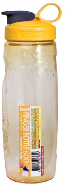 코멕스 핑거 휴대용 물병 물통 냉장고 텀블러 아기 스포츠 600ml 옐로우, 단품