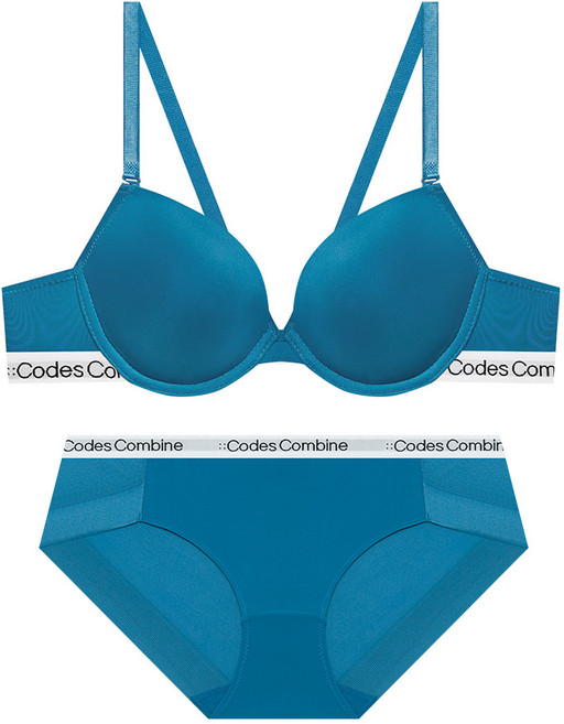 코데즈컴바인 이너웨어 씬로고밴드 베이직 브라팬티세트