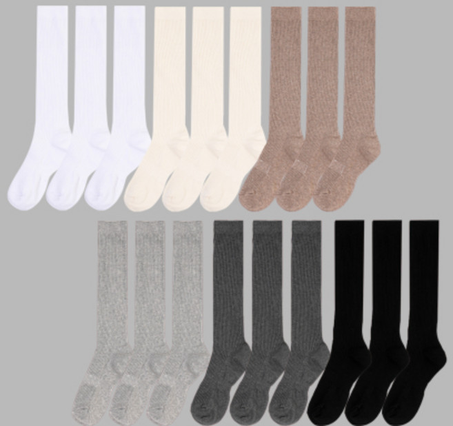 일오공칠 3PACK 1507 클래식 트라우져 하이 루즈 삭스 _ 스노우화이트 크림 밀크브라운 그레이 챠콜 블랙 142494