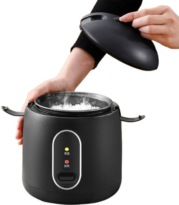 휴대미니밥솥 캠핑용 1~2인용 소형자취밥솥 세척이 용이하다, Black, DFG12