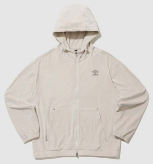 [엄브로] M 후드집업 LQC UP423CFTN7-OBE 코듀로이 스판 기모 후드 집업 베이지