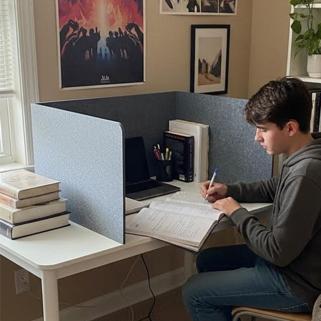 접이식 책상 칸막이 집중력 좋아지는 가림막 독서실 사무용 가정용 파티션, 다크그레이