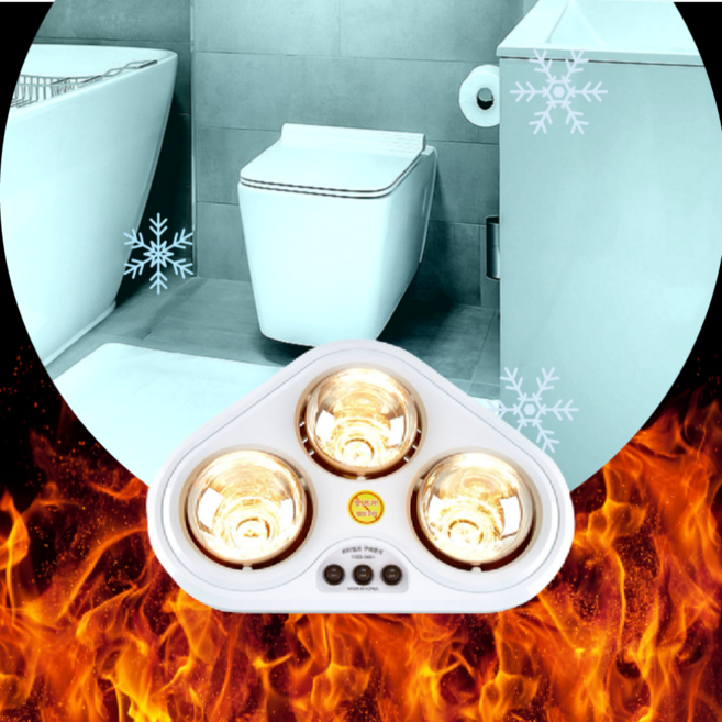 따숨이 벽안뚫는 부착형 국내산 욕실난방기 히터 2구 3구 온풍기 화장실 온풍기 히터