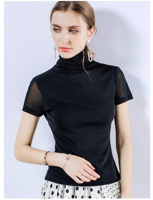 로미홀리-여름 반팔 목폴라티 목폴라 반팔티AGA033 여성반목폴라티 여성반목티