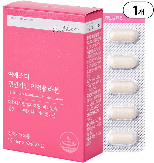 본사직영 여에스더 갱년기엔 리얼플라본 l 갱년기 여성 건강 기능성 l 국민영양 프로젝트, 30정, 1박스