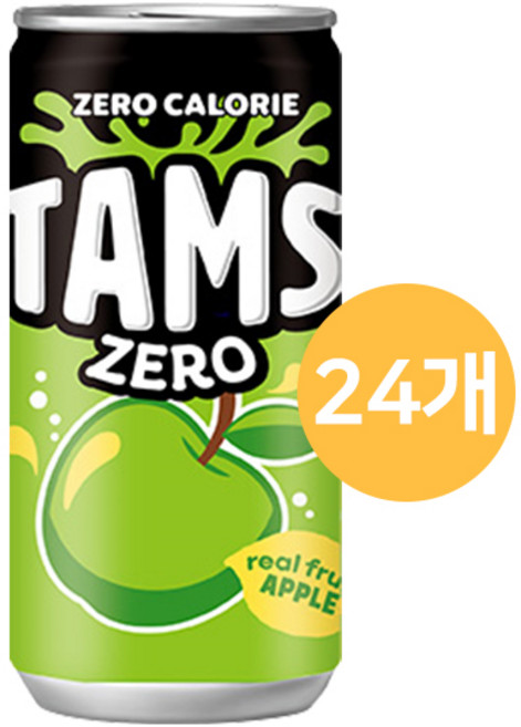 롯데칠성 탐스 제로 사과, 210ml, 24개