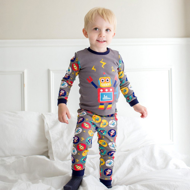 배냇베이비 메가로봇 캐릭터 면 긴팔 실내복 유아 아기내복 남아 여아 아동 키즈 주니어