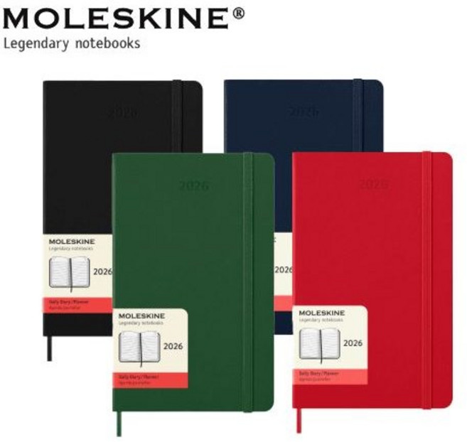 몰스킨 다이어리 2026 하드커버 12개월 모음 70g, 데일리 포켓, 블랙