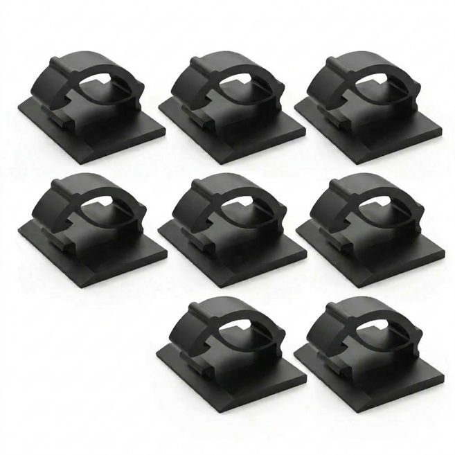 [위너] 원터치 케이블 정리 클립, 8개, 블랙