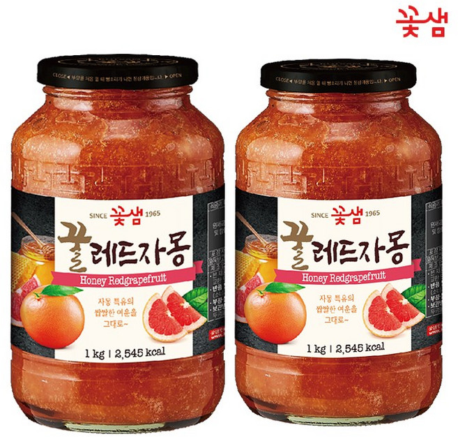 꽃샘 꿀 레드자몽, 1kg, 2개