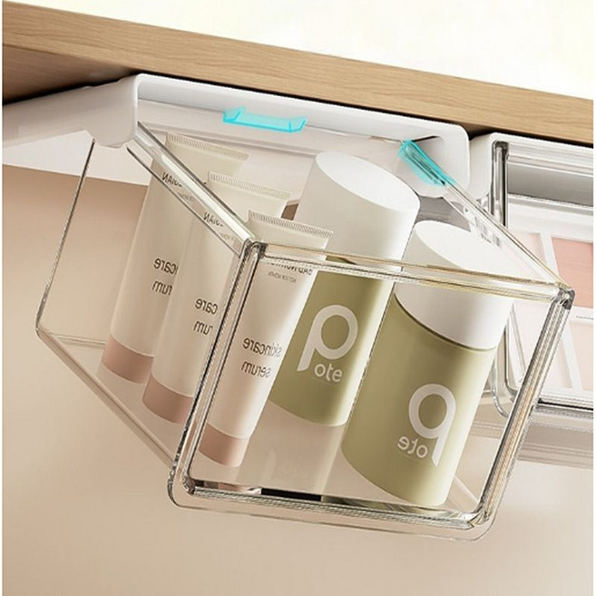 마코제이 무타공 부착식 슬라이딩 히든 서랍, 화이트, 1개