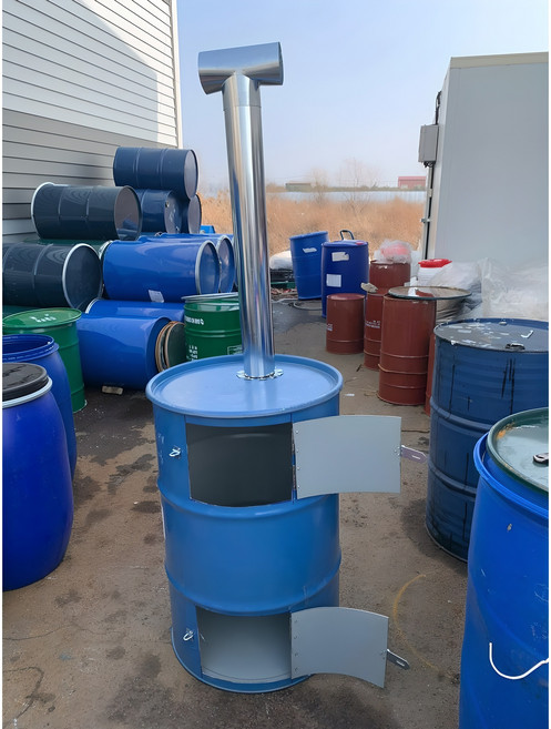 200L 대형 소각로 화목난로 현장난로 연통난로 석쇠 화덕 소각통 소각난로 쓰레기 소각로 드럼통난로 아궁이난로, 1개