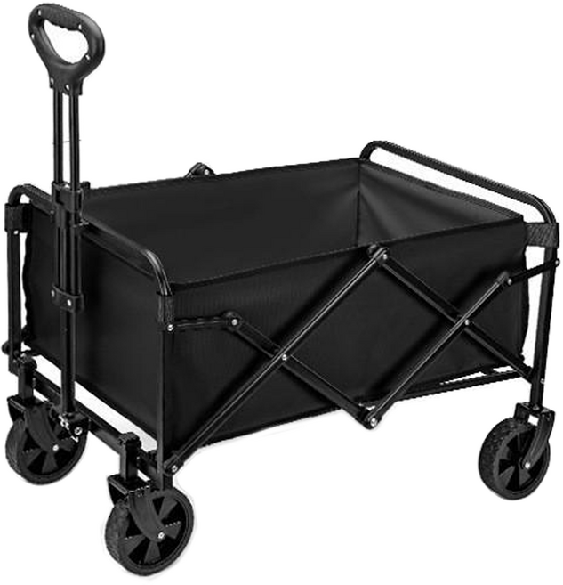 加大5吋露營推車 - 可折疊、大容量、耐用, 黑色, 1個