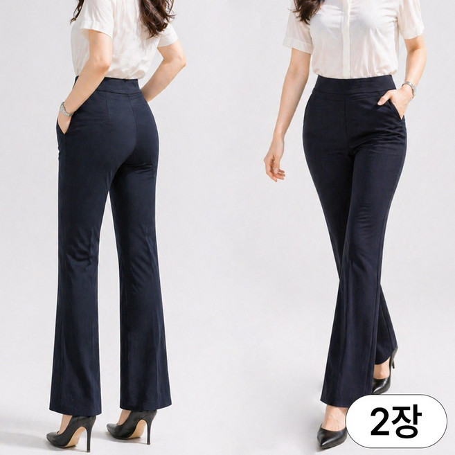 SPM 1+1 여성나팔바지 국내제작 여자 스판 밴딩 슬림 부츠컷 팬츠 골프바지 등산바지 데일리 빅사이즈