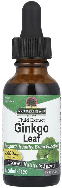 Nature's Answer Ginkgo Leaf Fluid Extract Alcohol-Free 2 000 mg 1 fl oz (30 mL), 29.574 ml, 1개 - 쿠팡