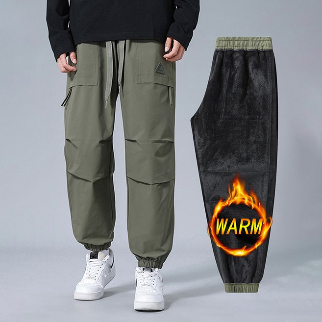 KUKEE 남성 겨울 기모 카고 조거팬츠 등산카고바지 작업복바지 면바지 QZ-2378