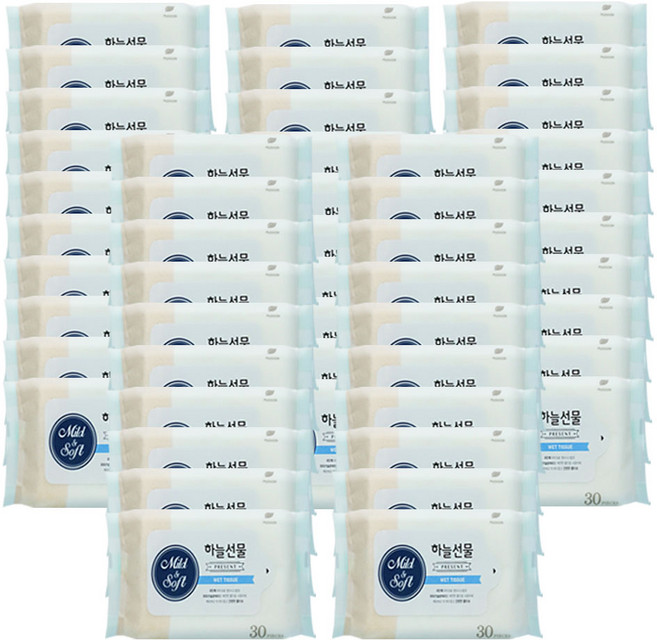 하늘선물 물티슈 리필, 30개입, 50개
