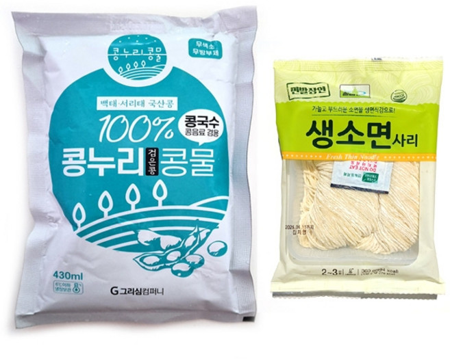 국산콩 사용 검은콩물(냉장) 430ml x 2개 + 생면360g