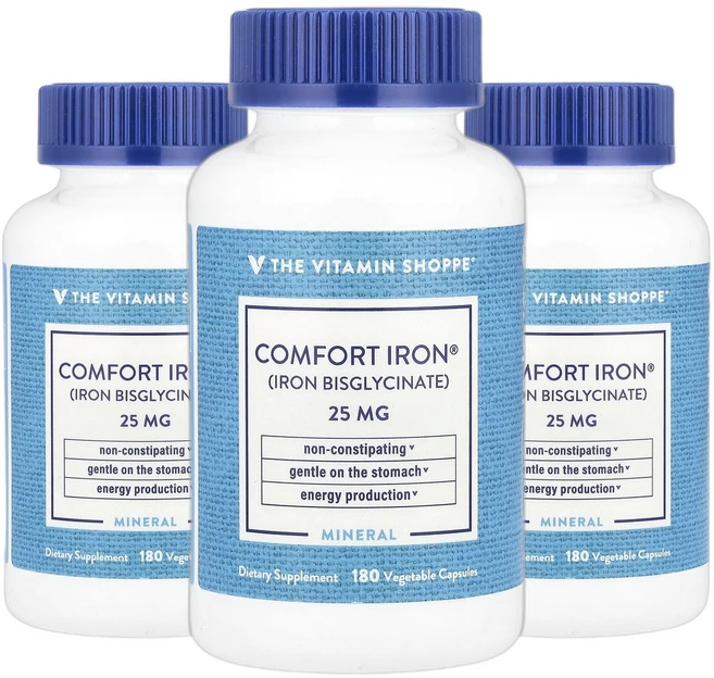 더비타민샵 Complete 철분 Iron 아이언 25mg 베지 캡슐 180정 2+1, 3개, 180회분 - 쿠팡