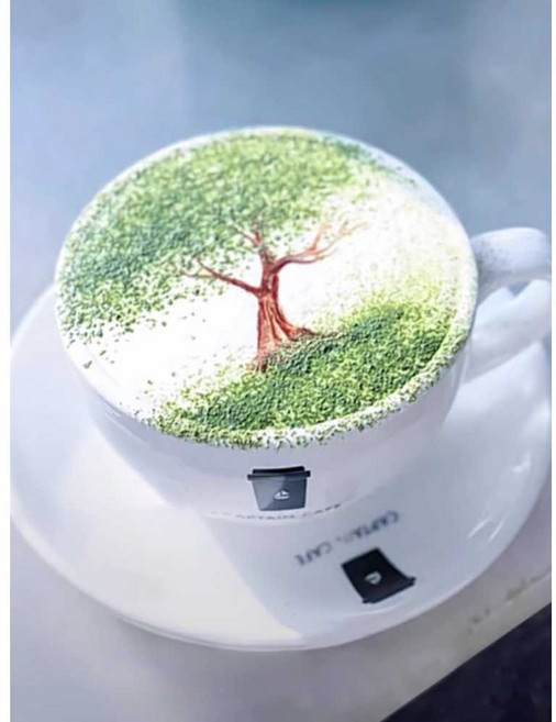 라떼 아트 틀 나무 장식 스텐실 카푸치노 그림틀 홈카페 꾸미기 도구 틀 몰드 도구, 1개