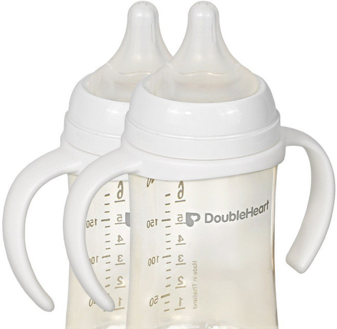 순수아 더블하트 3세대 전용 젖병손잡이 고급형 화이트, 젖병손잡이 고급형-화이트 2개, 1세트