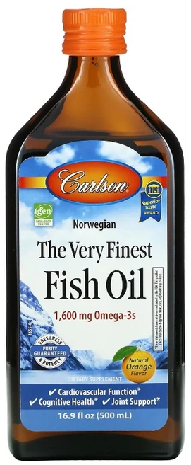 칼슨 노르웨이산 피쉬 오일 천연 오렌지맛 1600mg 500nl(16.9fl oz), 16.9, 500ml, 1개 - 쿠팡