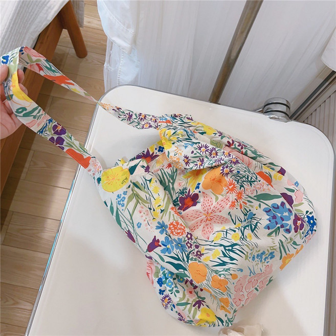 와이엔이 연예인 플라워 에코백 캐쥬얼 심플 꽃무늬 숄더백 크로스백