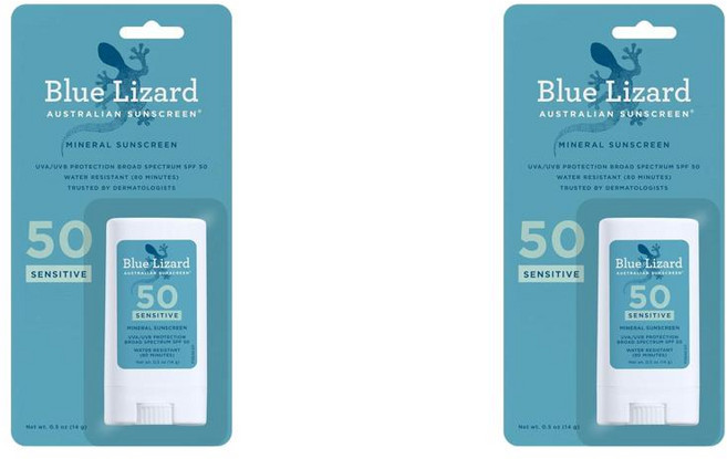 Blue Lizard 블루리자드 센시티브 미네랄 선크림 스틱 SPF 50+, 2개