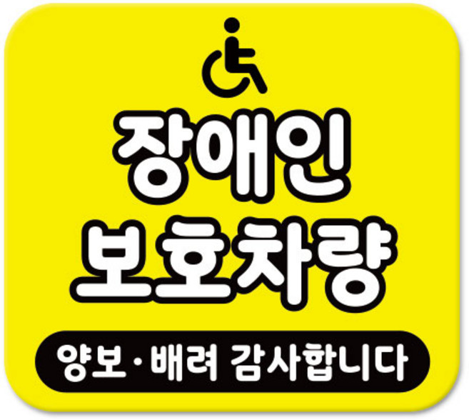 라쿤마켓 차량용 스티커 총27종 초보운전 아이가 타고 있어요 임산부가 타고있어요 강아지가 타고있어요 어르신운전중 혈액형 장애인 도로주행 연수용, 1개, 27_장애인보호차량