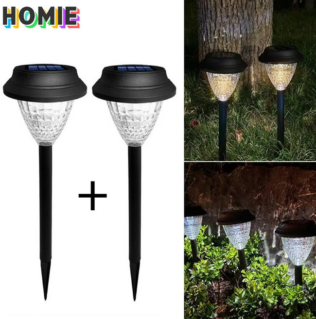 HOMIE 방수태양광정원등태양광전등잔디등LED가로등 2개, 웜톤