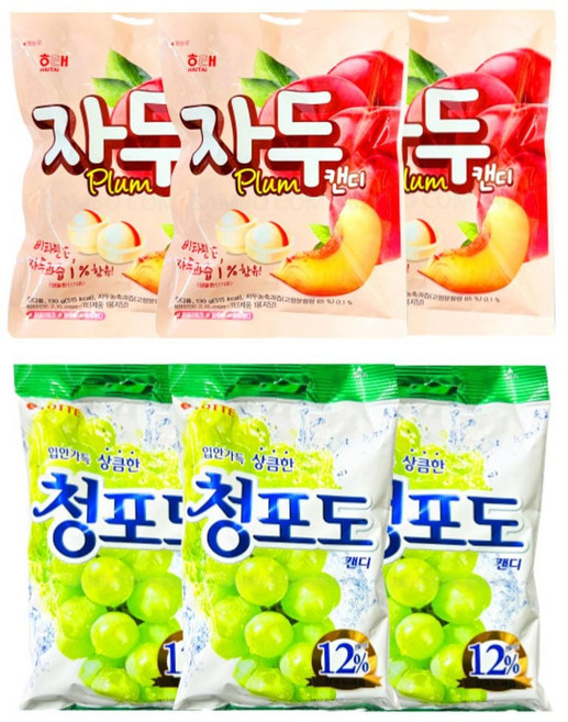 추억의사탕세트 자두맛사탕3개+청포도맛사탕3개 ala+43219mU, 1세트