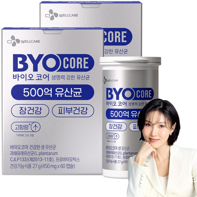 500억 유산균 CJ 바이오코어 건강한 생유산균 고함량 특허유산균, 2개, 60정