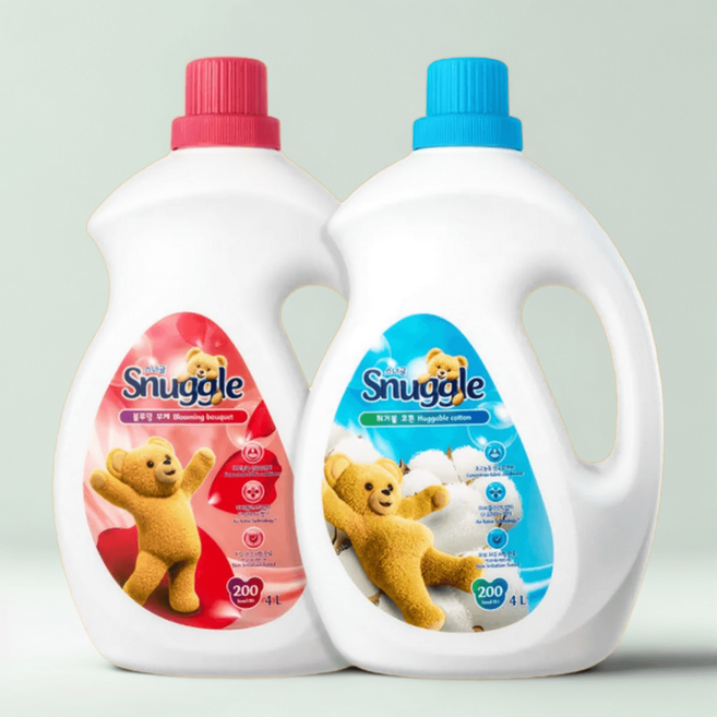 스너글 섬유유연제 허거블코튼 4L고농축 실내건조 대용량 뽀송한, 4L, 1개