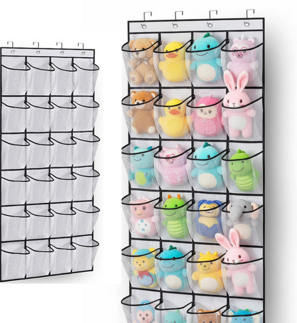 오프앤홈 문걸이 포켓 수납 인형 보관함 정리함, 화이트, 1개