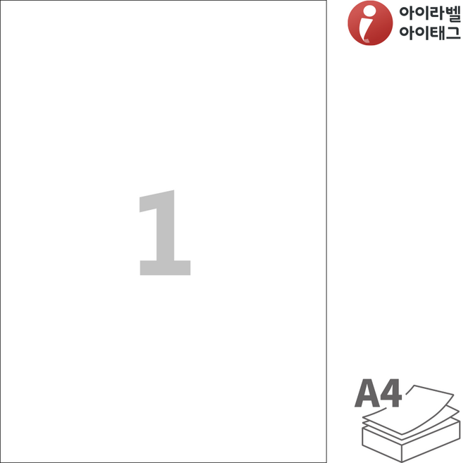 아이라벨 A4 스티커 모조 라벨지 흰색 CL611, 1칸, 100매